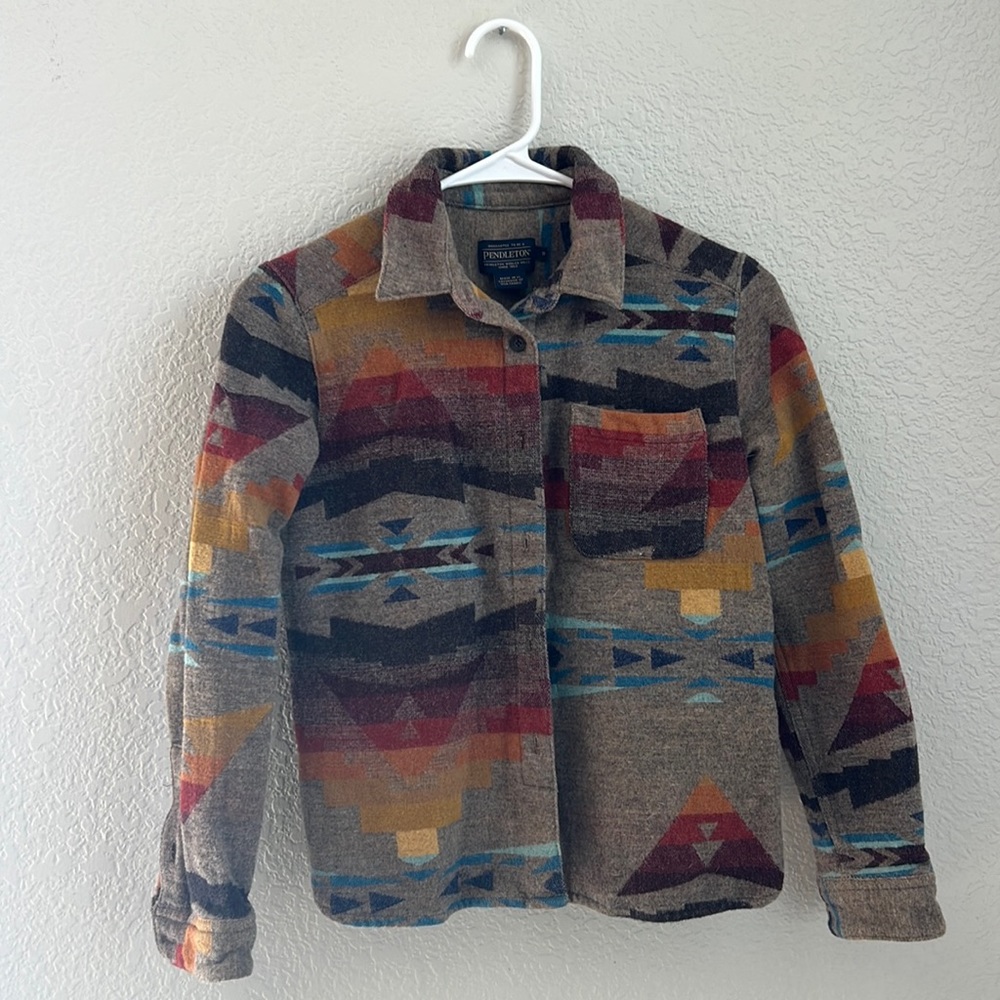 Pendleton Women’s Jacquard Wool Shirt with 3/4 length sleeve
